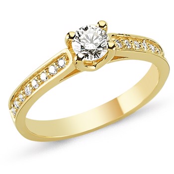Bella 14 carat gold ring with diamonds from 0.15 to 0.63 ct