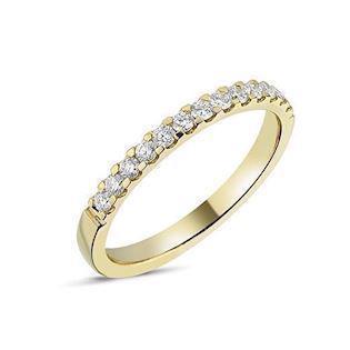Memories by Nuran, 14 carat gold 2.25 mm ring with 13 x 0.02 ct brilliant cut diamonds, total 0.26 ct