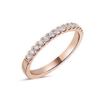 Memories by Nuran, 14 carat rose gold 2.25 mm ring with 13 x 0.02 ct brilliant cut diamonds, total 0.26 ct
