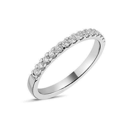 Memories by Nuran, 14 carat white gold 2.25 mm ring with 13 x 0.02 ct brilliant cut diamonds, total 0.26 ct