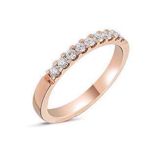 Memories by Nuran, 14 carat rose gold 2.5 mm ring with 9 x 0.03 ct brilliant cut diamonds, total 0.27 ct