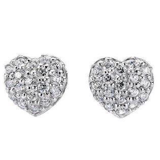 Heart studs in silver with zirconia