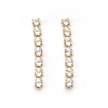 Pink gold plated silver studs with zirconia; L_G_307740-7