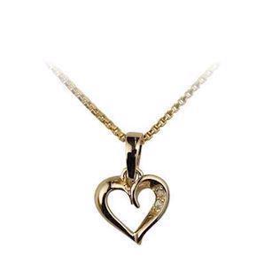 Heart pendant in 8 ct gold with zirconia, L_G_404002