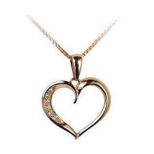 Heart pendant in 8 ct gold with zirconia, L_G_404003