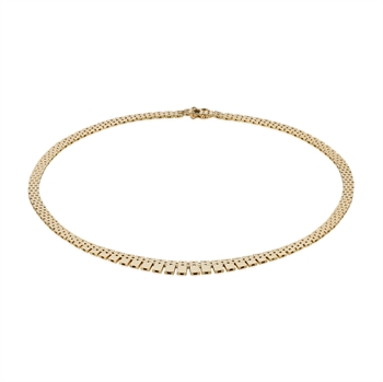 Brick 14 kt gold necklace