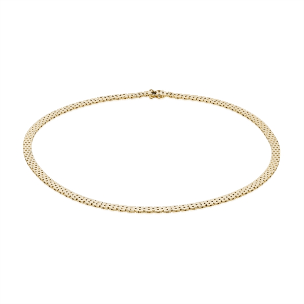 Brick 14 kt gold necklace