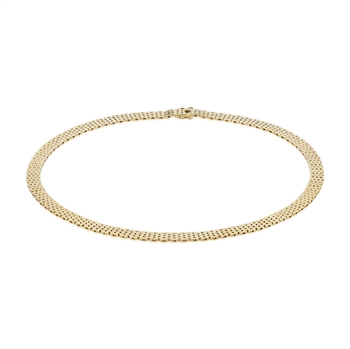 Brick 14 kt gold necklace
