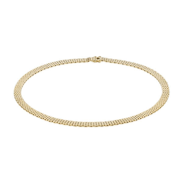 Brick 14 kt gold necklace