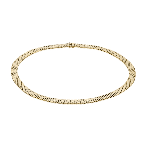 Brick 14 kt gold necklace