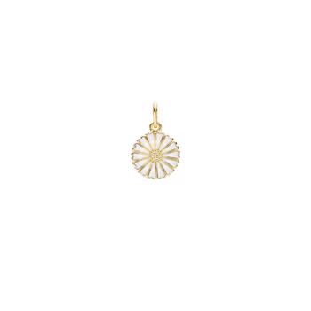 11 mm 925 silver Marguerite pendant white w/ gold plating from Lund of Copenhagen