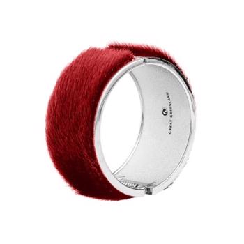 Bangle with red sealskin from Great Greenland, 36 mm