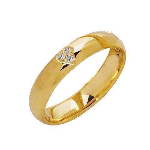 Elegant 14 carat finger ring with 0,03 ct diamonds in heart