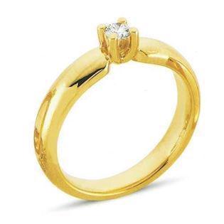 Copenhagen 14 carat Red Gold solitaire ring with diamonds from 0,05 - 1,00 carat