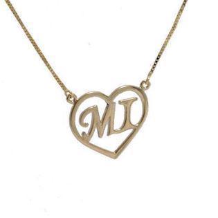 Handmade heart pendant w/ initials