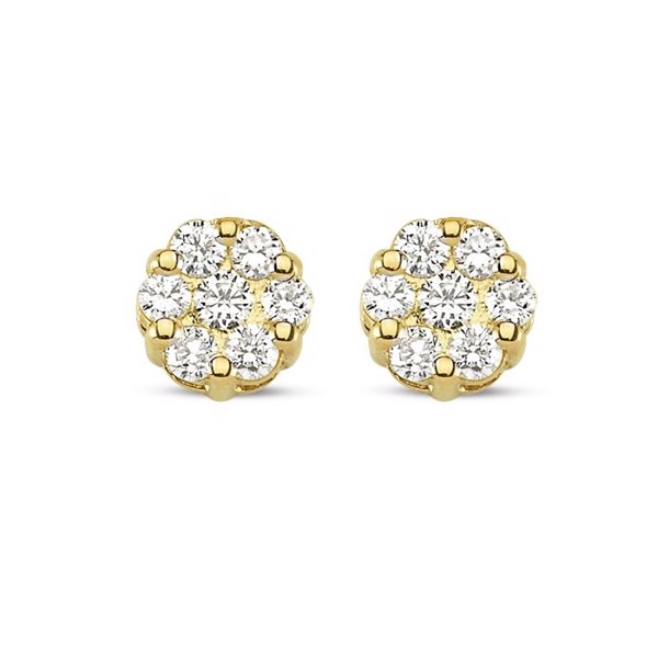 Nuran 14 ct red gold studs, from the Lilja series with 2 x 7 Diamonds Wesselton SI