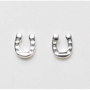 Cute children's horseshoes studs in silver