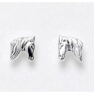 Cute children's horses stud earrings in silver