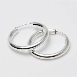 Silver creol earrings Ø 20 mm and thickness 2,5 mm, model 2803015