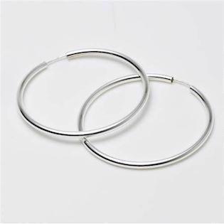 Silver creol earrings Ø 50 mm and 2,5 mm width, model 2803315