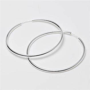 Silver creol earrings Ø 60 mm and 2,5 mm width, model 2803415