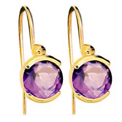 9 ct Gold Amethyst hook earrings