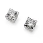 18 ct whitegold earrings with 2 x 0,08 ct diamond