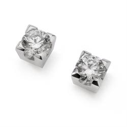 18 ct whitegold earrings with 2 x 0,08 ct diamond