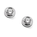 18 ct whitegold earrings with 2 x 0,075 ct diamond
