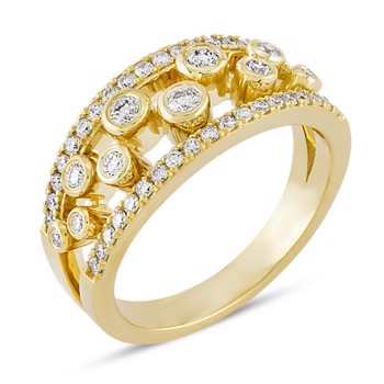 Nuran 14 ct red gold finger ring, from the Tube series with a total of 0.67 ct Diamonds Wesselton SI