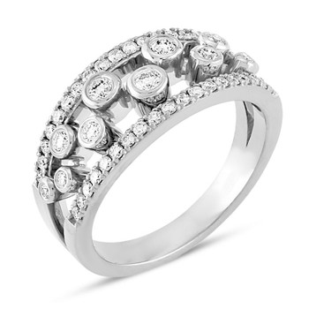 Nuran 14 ct white gold finger ring, from the Tube series with a total of 0.67 ct Diamonds Wesselton SI