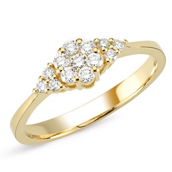 Nuran 14 ct red gold finger ring, from the Lilja series with 13 Diamonds Wesselton SI