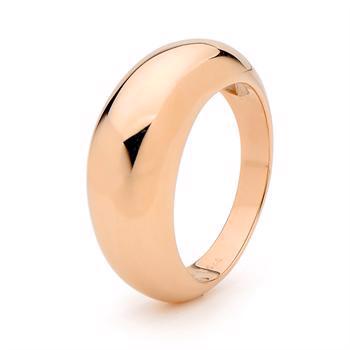 Round arched gold ring in warm rose gold
