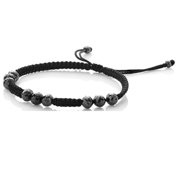 Studded black diamond bracelet with 19.50 ct black facet diamond beads