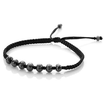 Studded black diamond bracelet with 31.25 ct black facet diamond beads