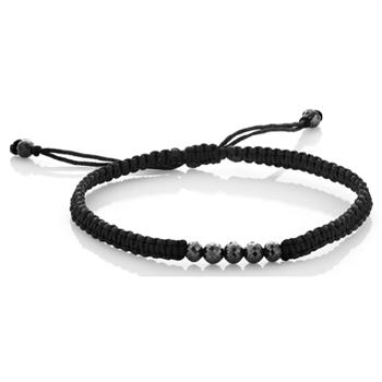 Studded black diamond bracelet with 4.20 ct black facet diamond beads