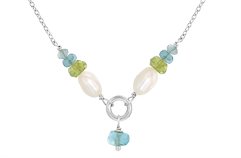 Silver collier, peridot - Cordelia