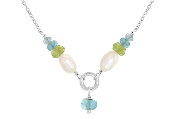 Silver collier, peridot - Cordelia