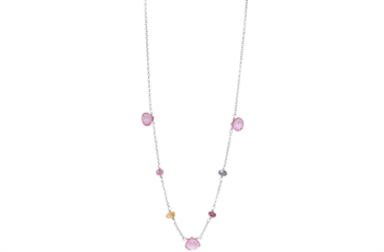 Sølv collier, turmalin - Drops