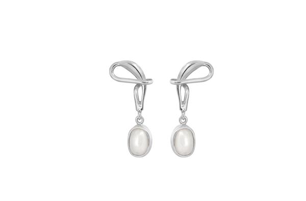 Sølv ørestik - Winding White