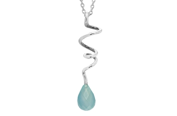 Silvercollier, kalcedon - Soft Line