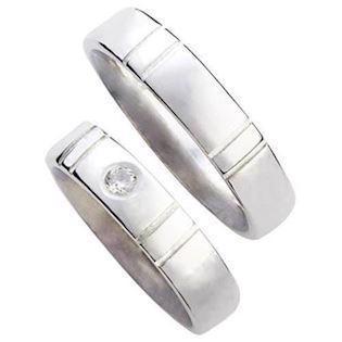 Randers Sølv rings with zirconia and nice shiny surfaces with grooves