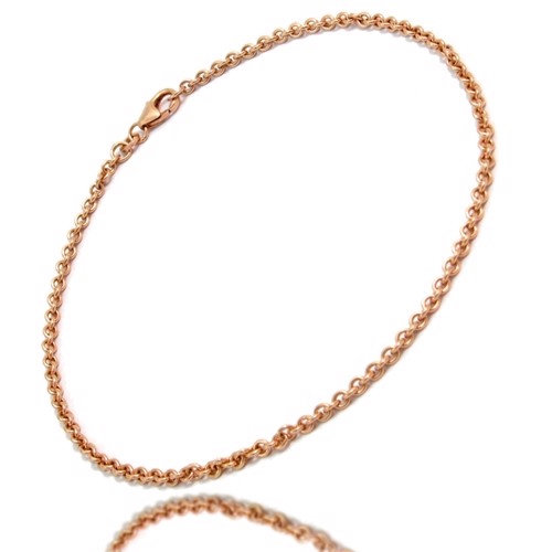 Anchor round - 14 ct rose gold - bracelet and necklace