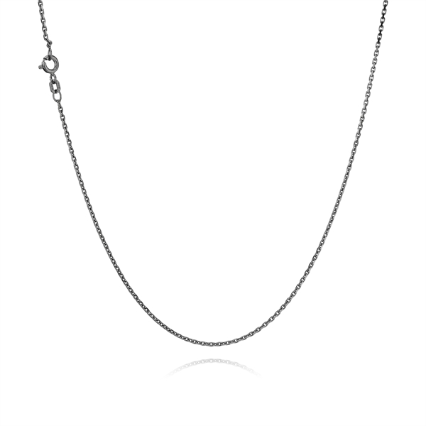 Anker Facet Halsband i svart rhodinerat sterling silver, 38-100 cm