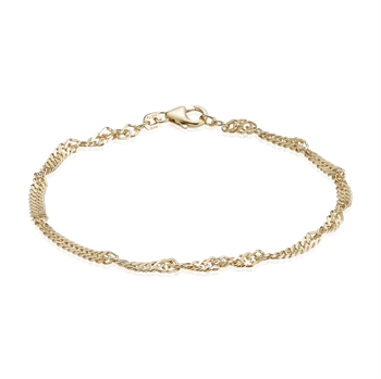 14 karats Singapore armband, ankelkedjor och halsband i 4 bredder
