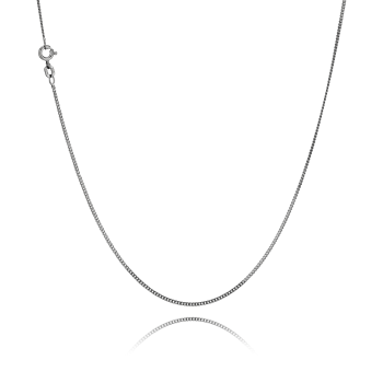 Panser facet halskæder i sort rhodineret sterling sølv 1,2 mm / tråd 0,4 mm, 38-100 cm