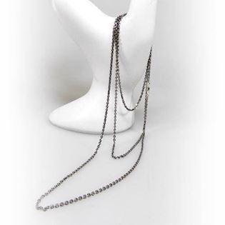 San - Link of joy Twisted Anchor Silver Design sterling silver Bracelet black oxidized, model 79503-M111