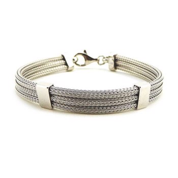 San - Link of joy Soft Foxtail Silver Design 925 sterling silver bracelet shiny, model 83205