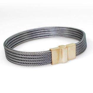 San - Link of joy 925 sterling silver bracelet light oxidized chains, model 87007