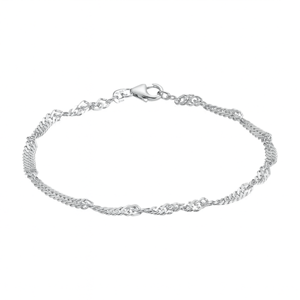 Sølv Singapore armband, ankelkedjor och halsband i 4 bredder